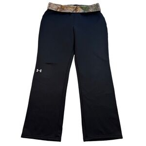 Under Armour ColdGear Women's Yoga Pants Foldover Realtree Camo Storm1 Black XL